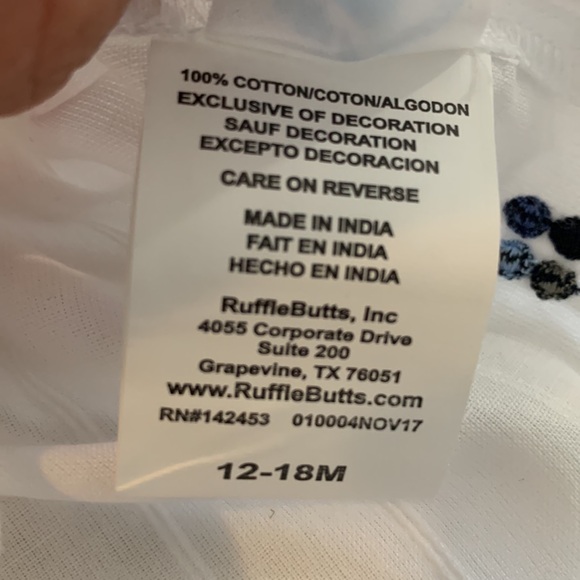 Ruffle Butts White Dobby Short sleeve short NWT - Picture 8 of 8